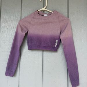 Gymshark Lavender Purple Gradient ombré workout athletic shirt Crop Top size xs
